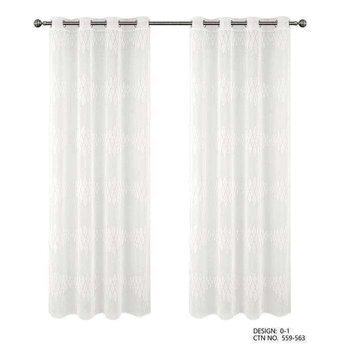 Cortinado Pronto a Pôr 140x260cm com Argolas - branco Modelo 0-1