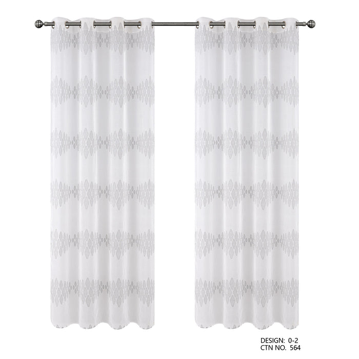 Cortinado Pronto a Pôr 140x260cm com Argolas - branco Modelo 0-2