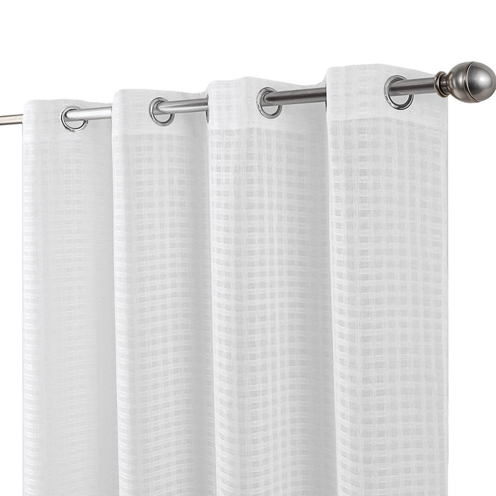 Cortinado Pronto a Pôr 140x260cm com Argolas - branco Modelo 1
