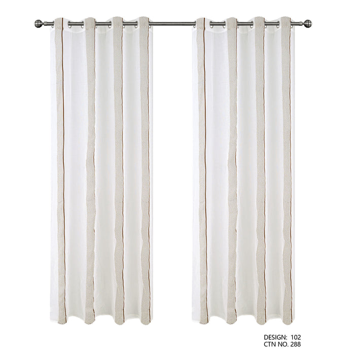 Cortinado Pronto a Pôr 140x260cm com Argolas - Branco Modelo 102