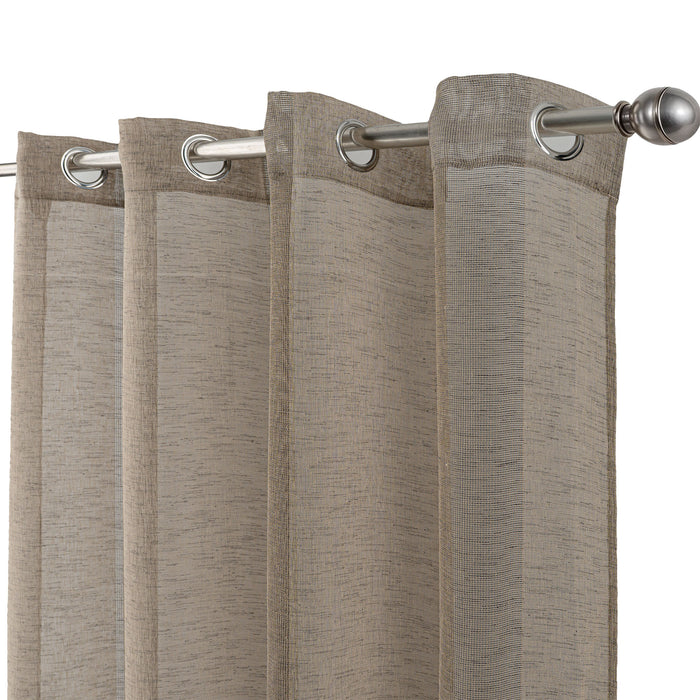 Cortinado Pronto a Pôr 140x260cm com Argolas - Bege Modelo 103