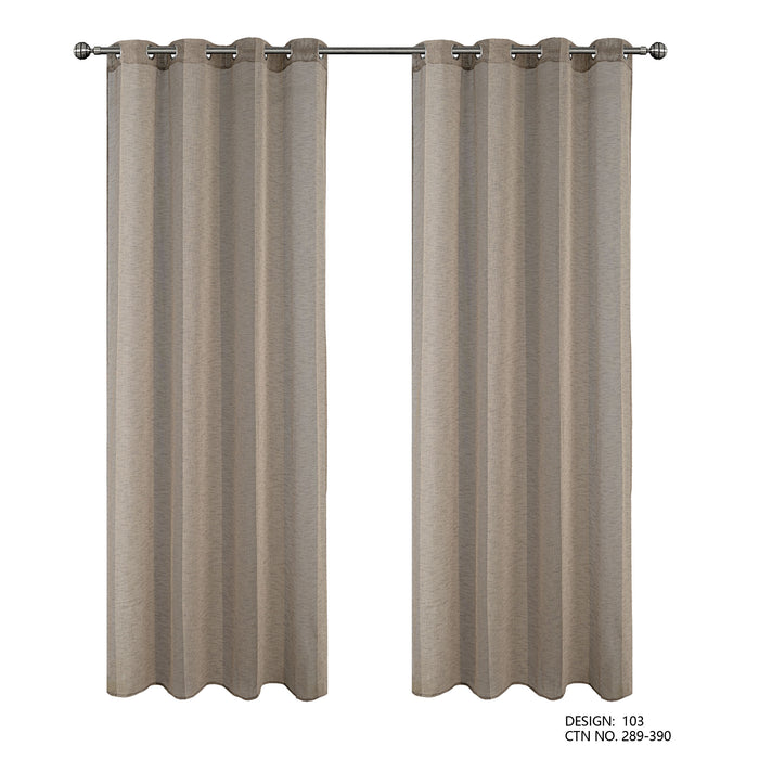 Cortinado Pronto a Pôr 140x260cm com Argolas - Bege Modelo 103