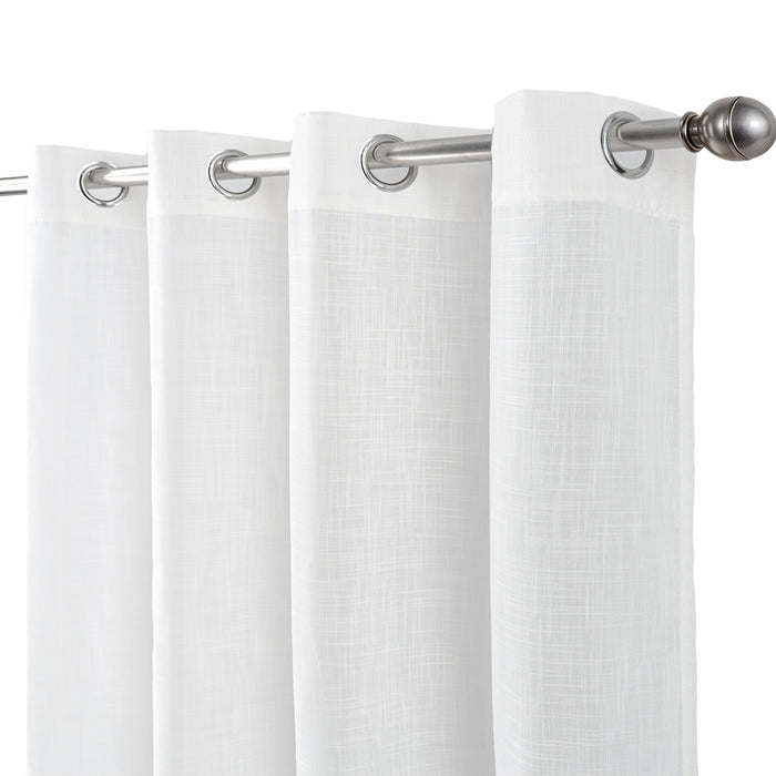 Cortinado Pronto a Pôr 140x260cm com Argolas - Branco  Modelo 105