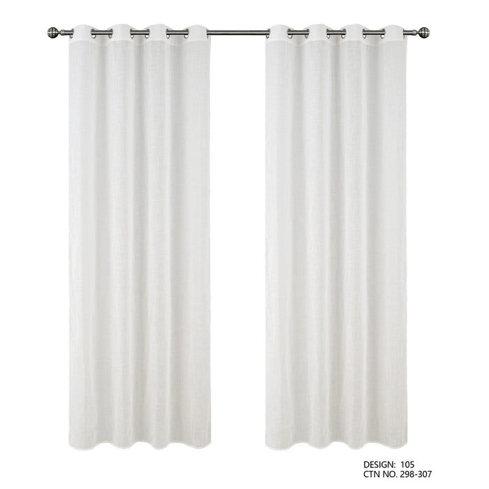 Cortinado Pronto a Pôr 140x260cm com Argolas - Branco  Modelo 105