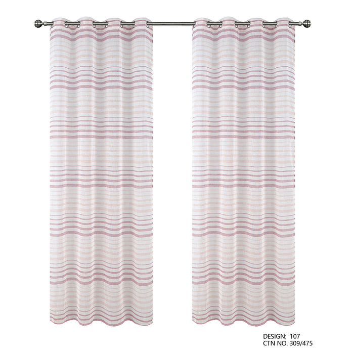 Cortinado Pronto a Pôr 140x260cm com Argolas - Rosa Modelo 107