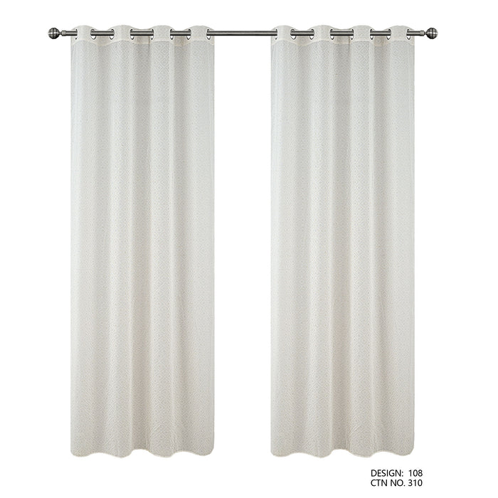 Cortinado Pronto a Pôr 140x260cm com Argolas - Branco Modelo 108