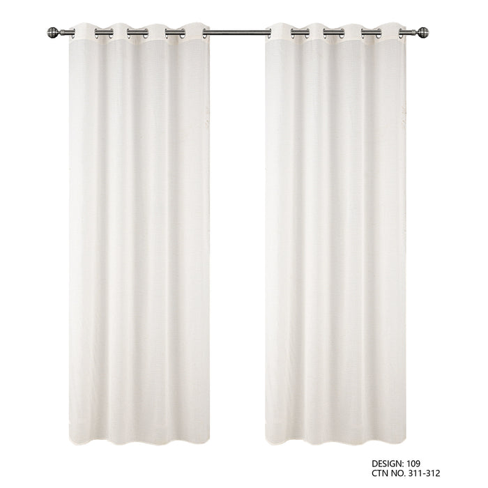 Cortinado Pronto a Pôr 140x260cm com Argolas - Marfim Modelo 109