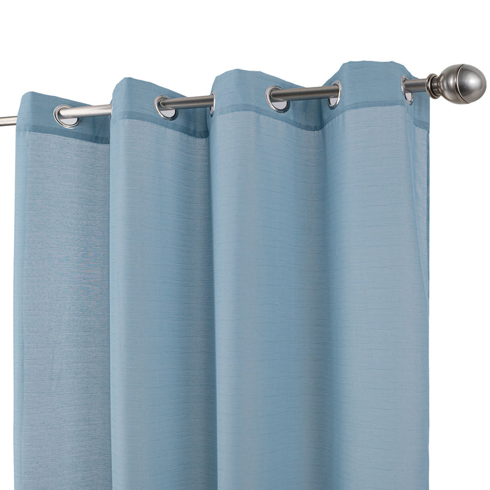 Cortinado Pronto a Pôr 140x260cm com Argolas - Azul Modelo 110