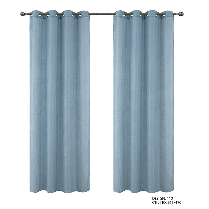 Cortinado Pronto a Pôr 140x260cm com Argolas - Azul Modelo 110