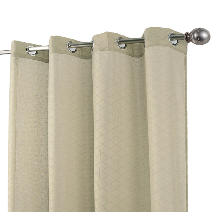 Cortinado Pronto a Pôr 140x260cm com Argolas - Bege Modelo 113