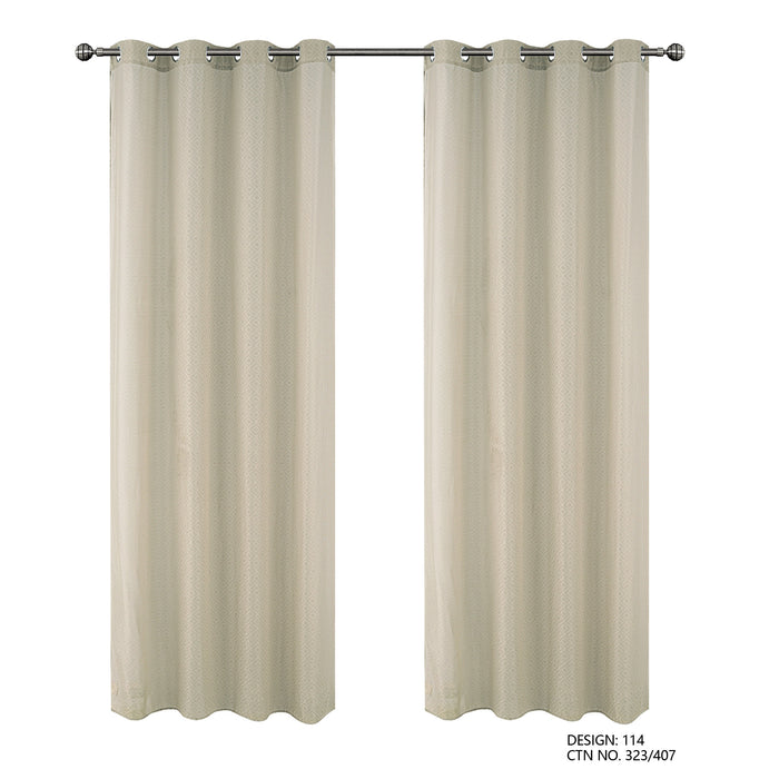Cortinado Pronto a Pôr 140x260cm com Argolas - Bege Modelo 114