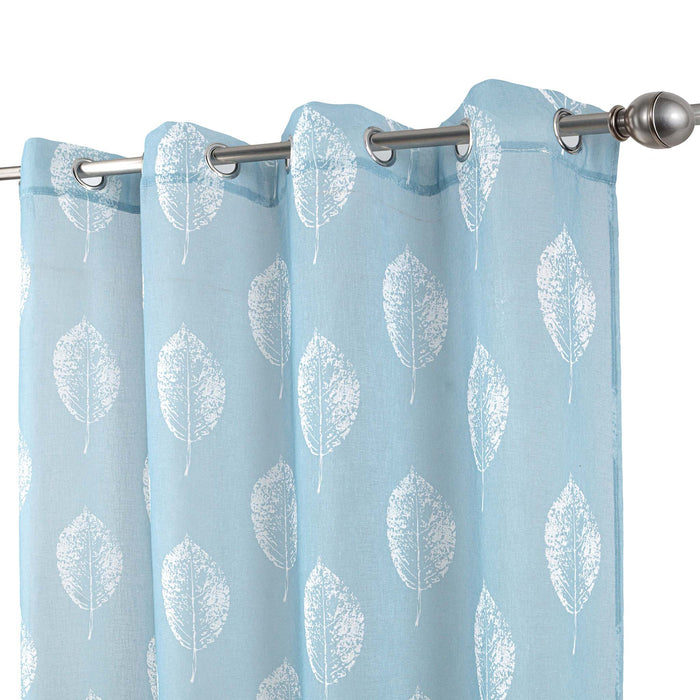 Cortinado Pronto a Pôr 140x260cm com Argolas - Azul Modelo 116