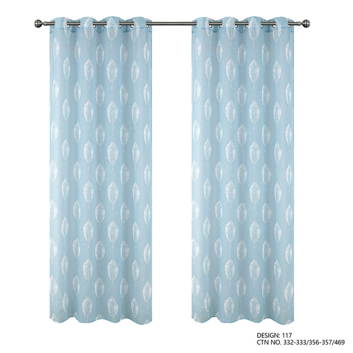 Cortinado Pronto a Pôr 140x260cm com Argolas - Azul Modelo 116