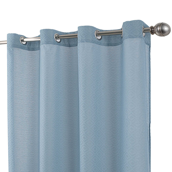Cortinado Pronto a Pôr 140x260cm com Argolas - Azul Modelo 117