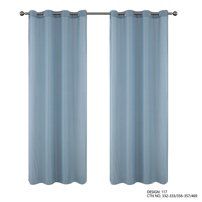 Cortinado Pronto a Pôr 140x260cm com Argolas - Azul Modelo 117