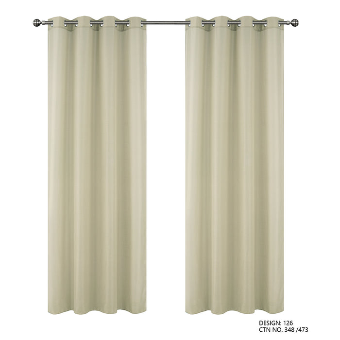 Cortinado Pronto a Pôr 140x260cm com Argolas - Bege Modelo 126
