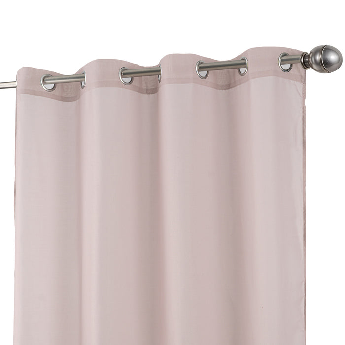 Cortinado Pronto a Pôr 140x260cm com Argolas - Rosa Modelo 131