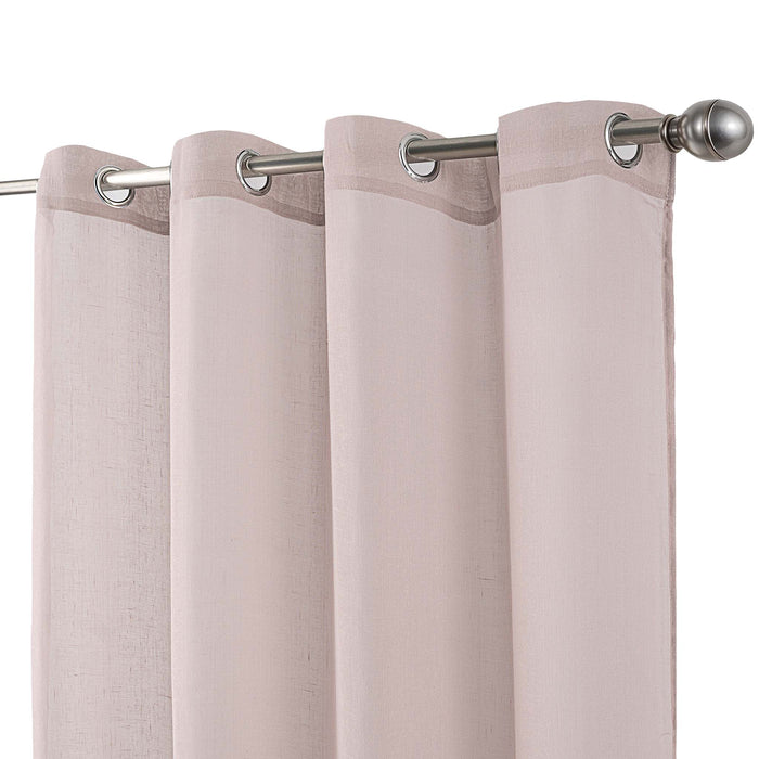 Cortinado Pronto a Pôr 140x260cm com Argolas - Rosa Modelo 132