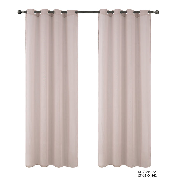 Cortinado Pronto a Pôr 140x260cm com Argolas - Rosa Modelo 132