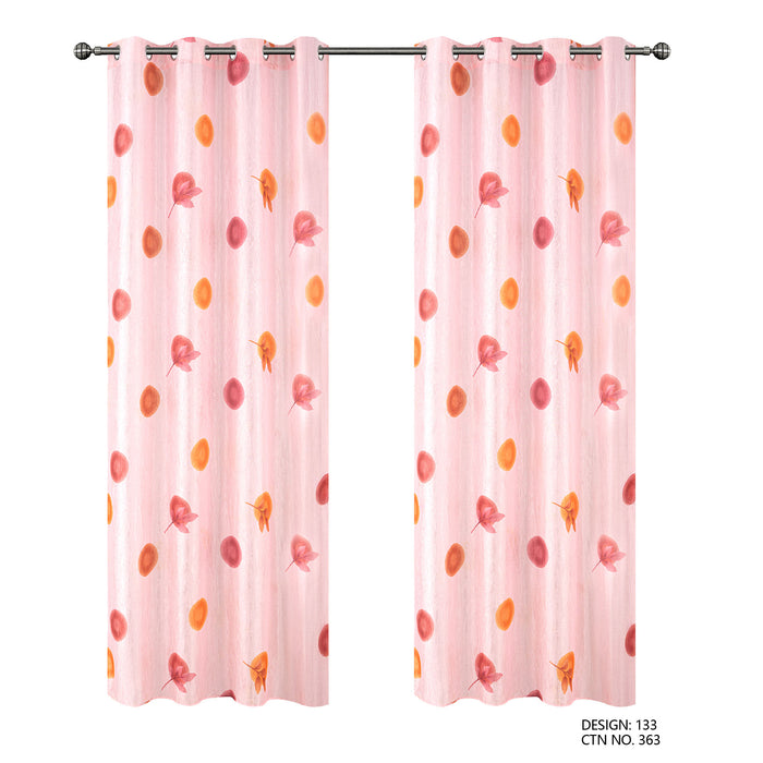 Cortinado Pronto a Pôr 140x260cm com Argolas - Rosa Modelo 133