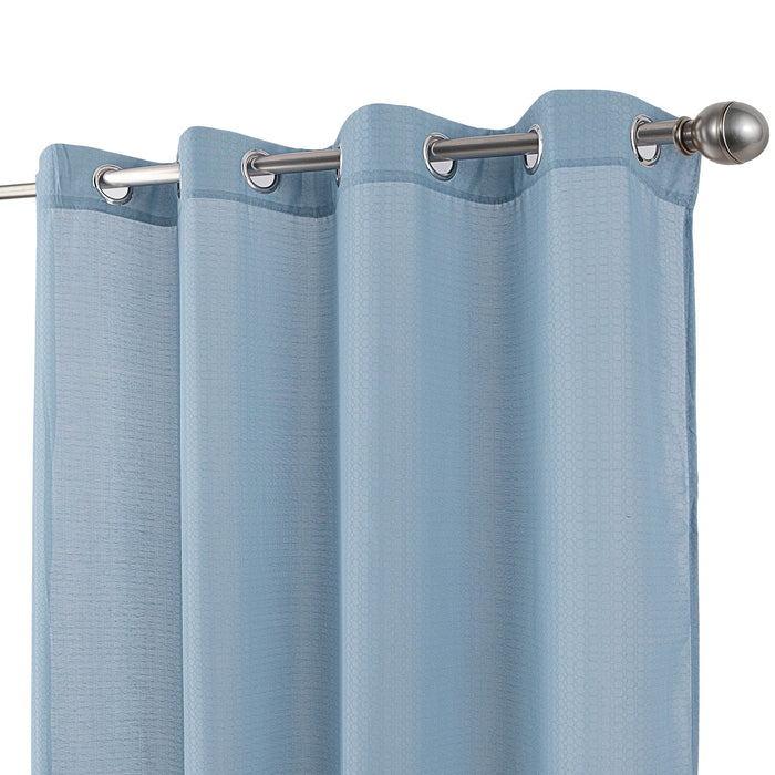 Cortinado Pronto a Pôr 140x260cm com Argolas - azul Modelo 134