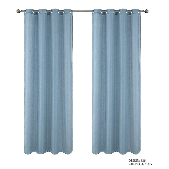 Cortinado Pronto a Pôr 140x260cm com Argolas - Azul  Modelo 136