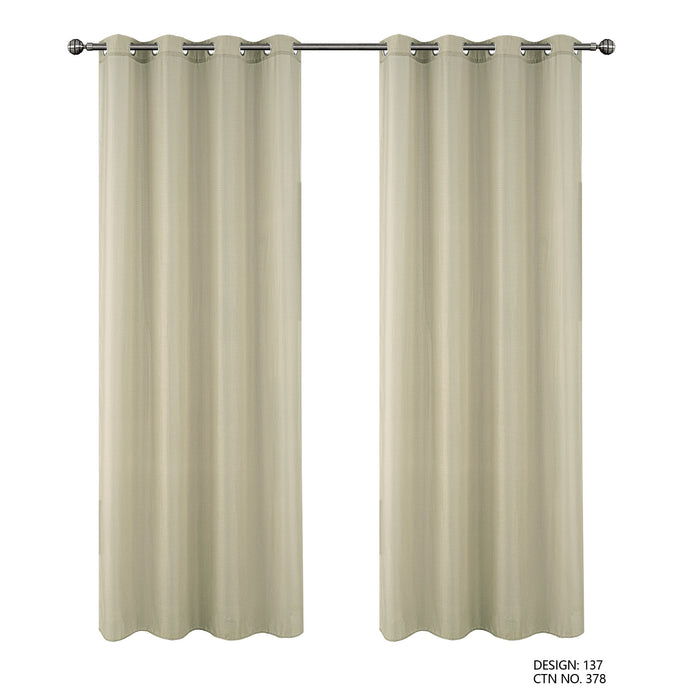 Cortinado Pronto a Pôr 140x260cm com Argolas - Bege Modelo 137