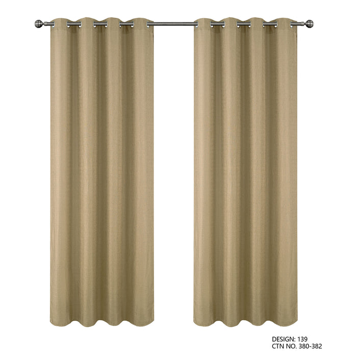 Cortinado Pronto a Pôr 140x260cm com Argolas - Bege  Modelo 139