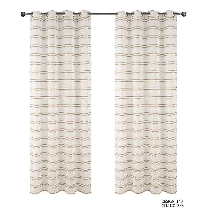 Cortinado Pronto a Pôr 140x260cm com Argolas - Bege Modelo 140