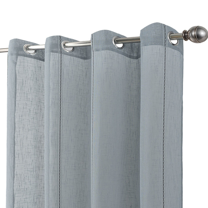 Cortinado Pronto a Pôr 140x260cm com Argolas - Azul Modelo 142