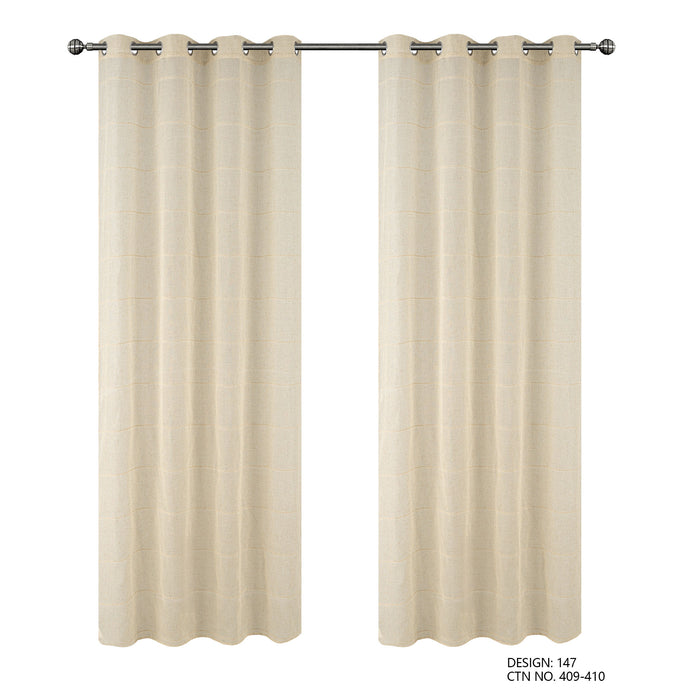 Cortinado Pronto a Pôr 140x260cm com Argolas - Creme Modelo 147