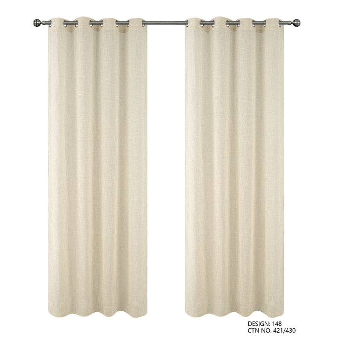 Cortinado Pronto a Pôr 140x260cm com Argolas - Marfim Modelo 148