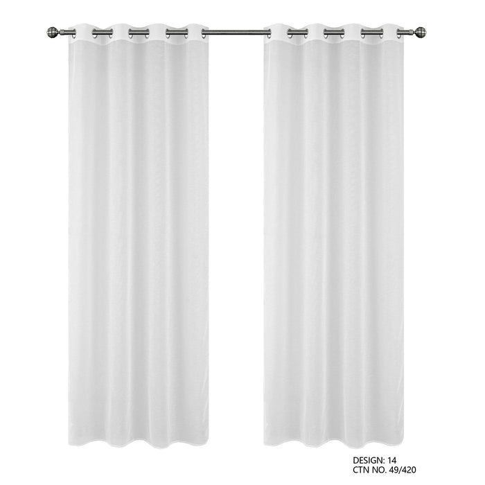 Cortinado Pronto a Pôr 140x260cm com Argolas - branco Modelo 14
