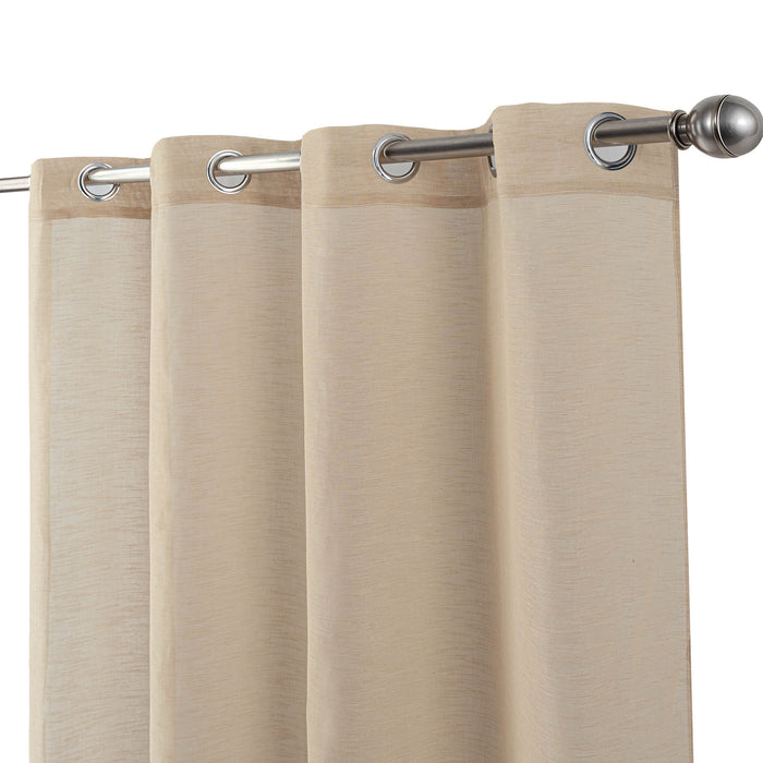 Cortinado Pronto a Pôr 140x260cm com Argolas - Bege Modelo 15