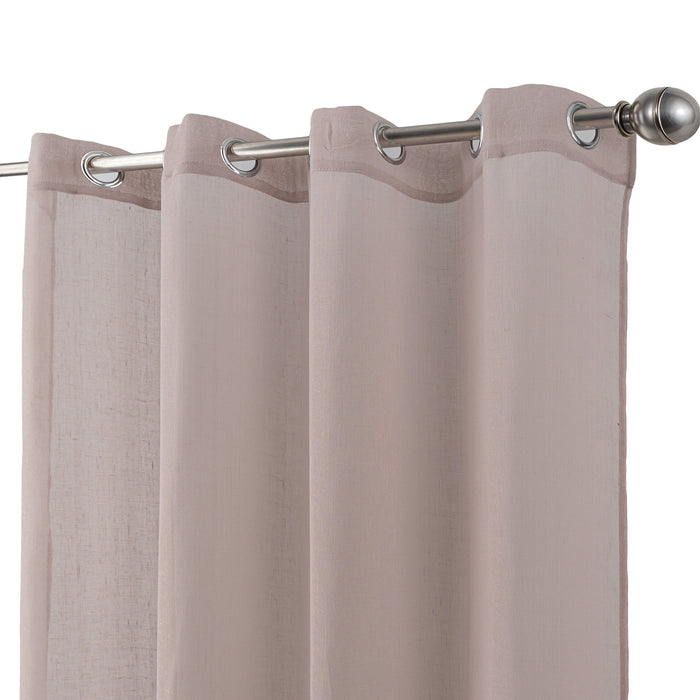 Cortinado Pronto a Pôr 140x260cm com Argolas - Rosa Modelo 150