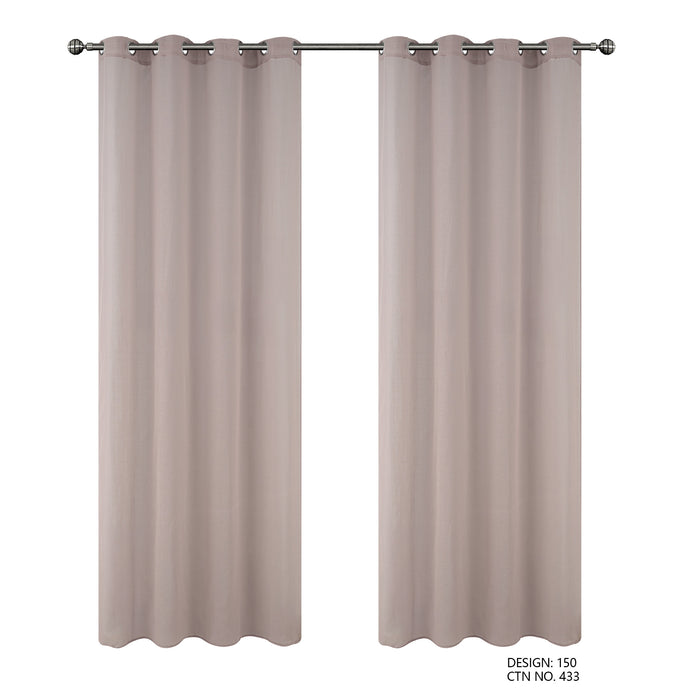 Cortinado Pronto a Pôr 140x260cm com Argolas - Rosa Modelo 150