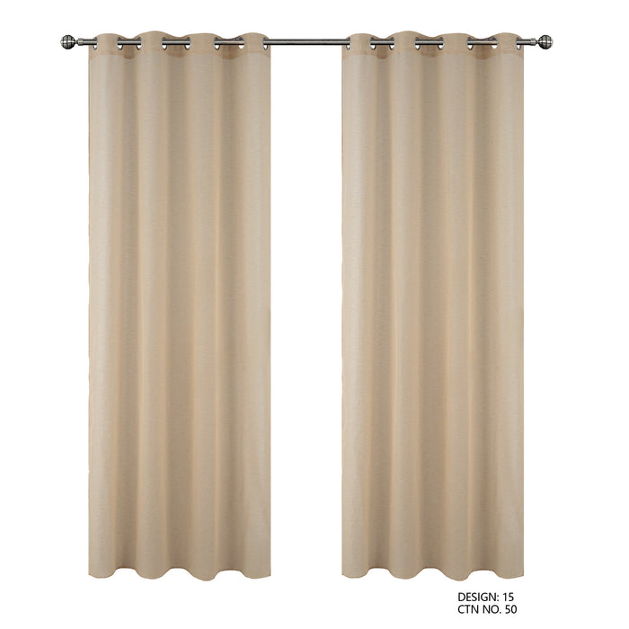 Cortinado Pronto a Pôr 140x260cm com Argolas - Bege Modelo 15