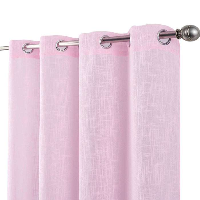 Cortinado Pronto a Pôr 140x260cm com Argolas - Rosa Modelo 16