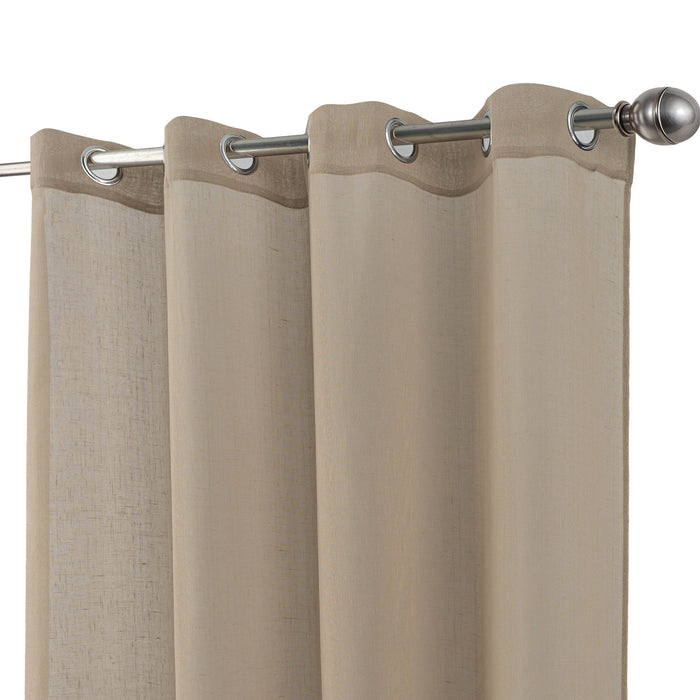 Cortinado Pronto a Pôr 140x260cm com Argolas - Bege Modelo 161