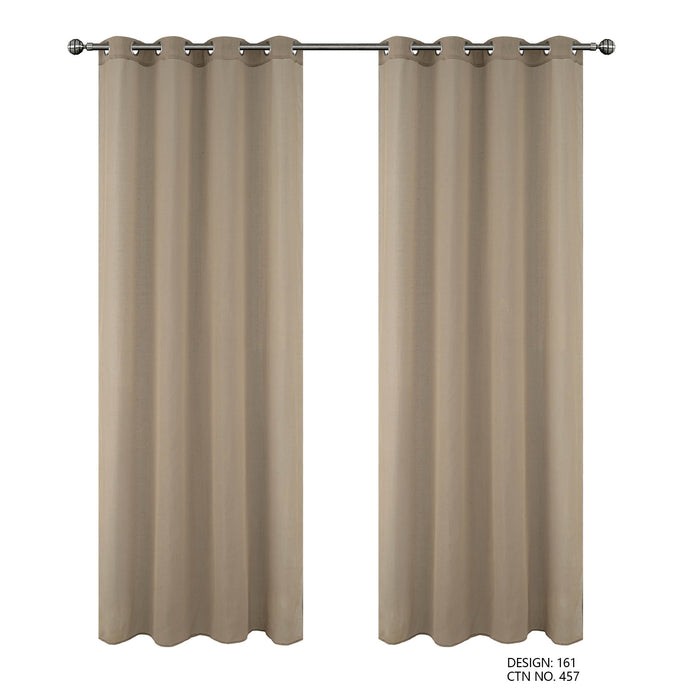 Cortinado Pronto a Pôr 140x260cm com Argolas - Bege Modelo 161