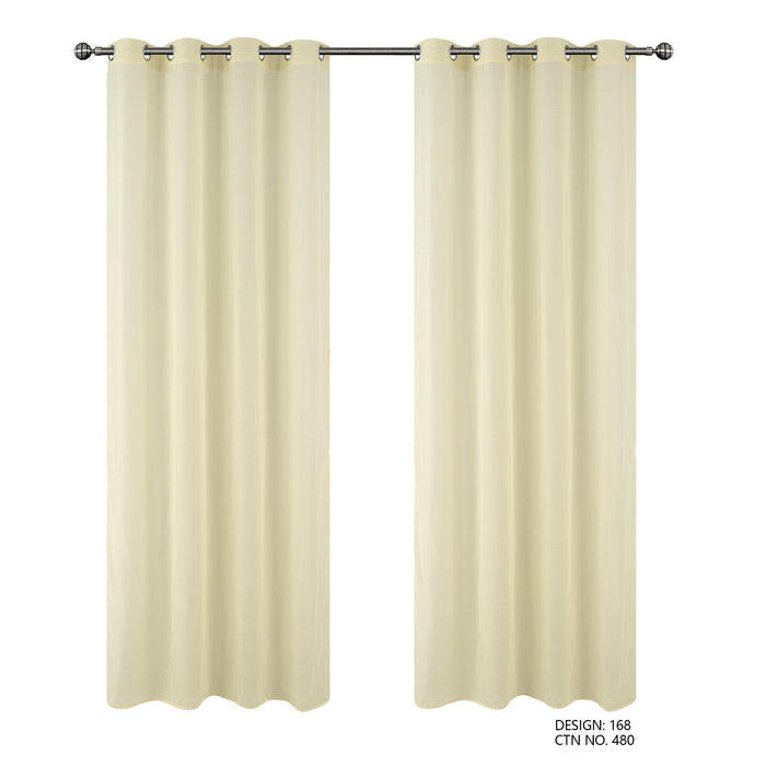 Cortinado Pronto a Pôr 140x260cm com Argolas - Creme  Modelo 168