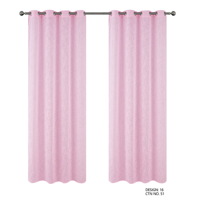 Cortinado Pronto a Pôr 140x260cm com Argolas - Rosa Modelo 16
