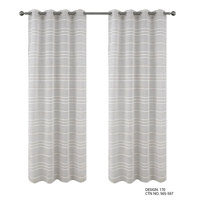 Cortinado Pronto a Pôr 140x260cm com Argolas - Cinzento Modelo 170