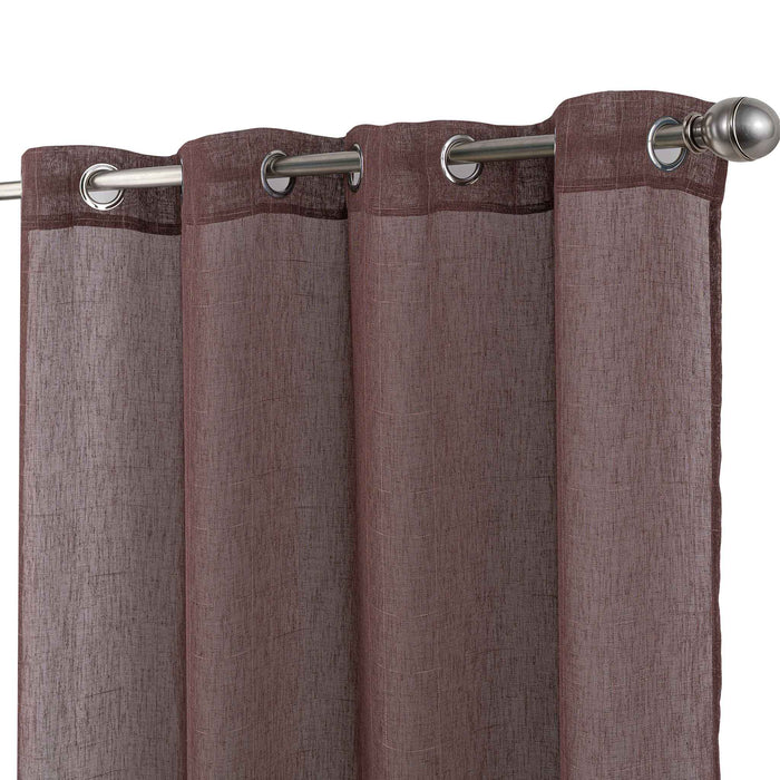 Cortinado Pronto a Pôr 140x260cm com Argolas - Castanho Modelo 172