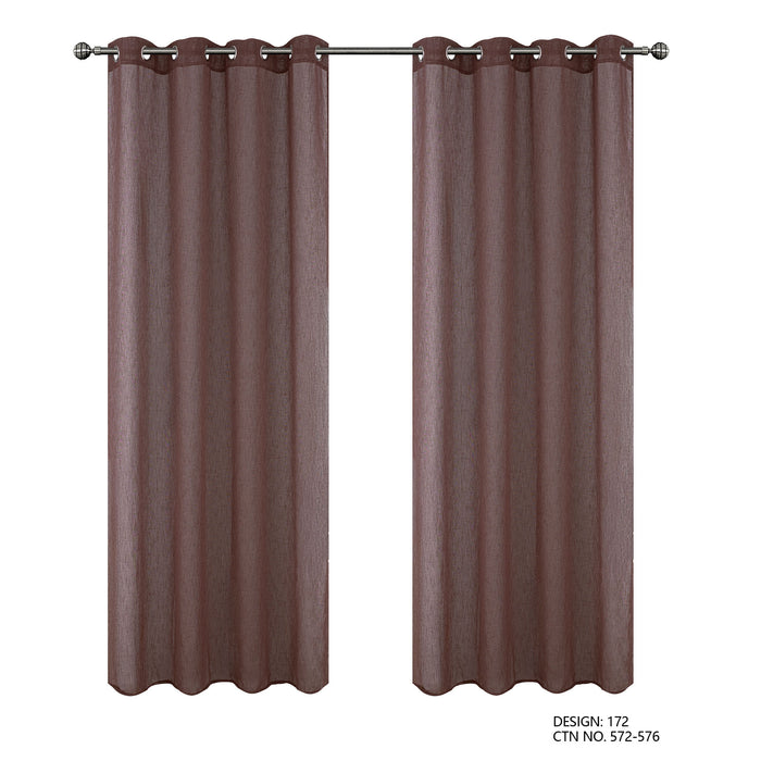 Cortinado Pronto a Pôr 140x260cm com Argolas - Castanho Modelo 172