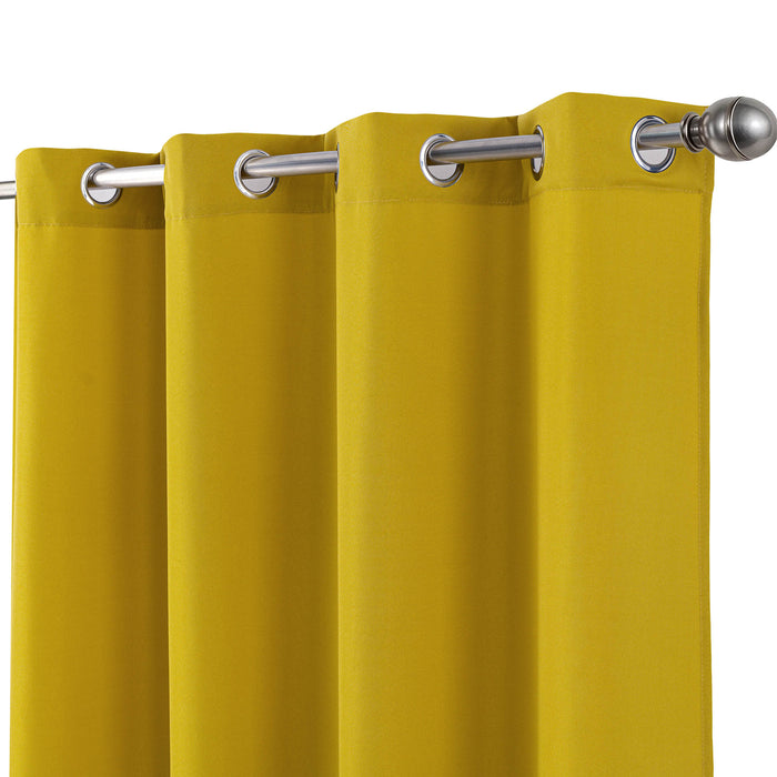 Cortinado Pronto a Pôr 140x260cm com Argolas - Amarelo Modelo 173