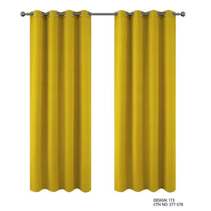 Cortinado Pronto a Pôr 140x260cm com Argolas - Amarelo Modelo 173