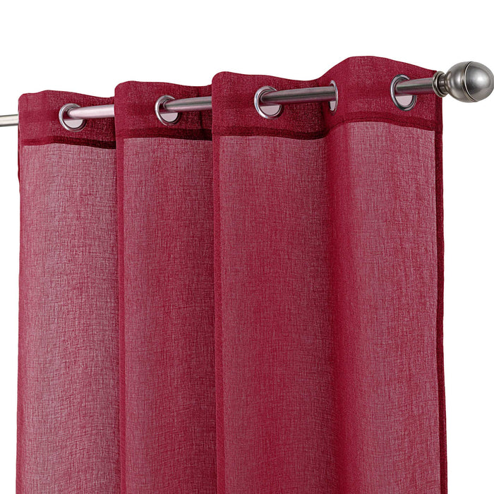 Cortinado Pronto a Pôr 140x260cm com Argolas - Vermelho Modelo 175-2