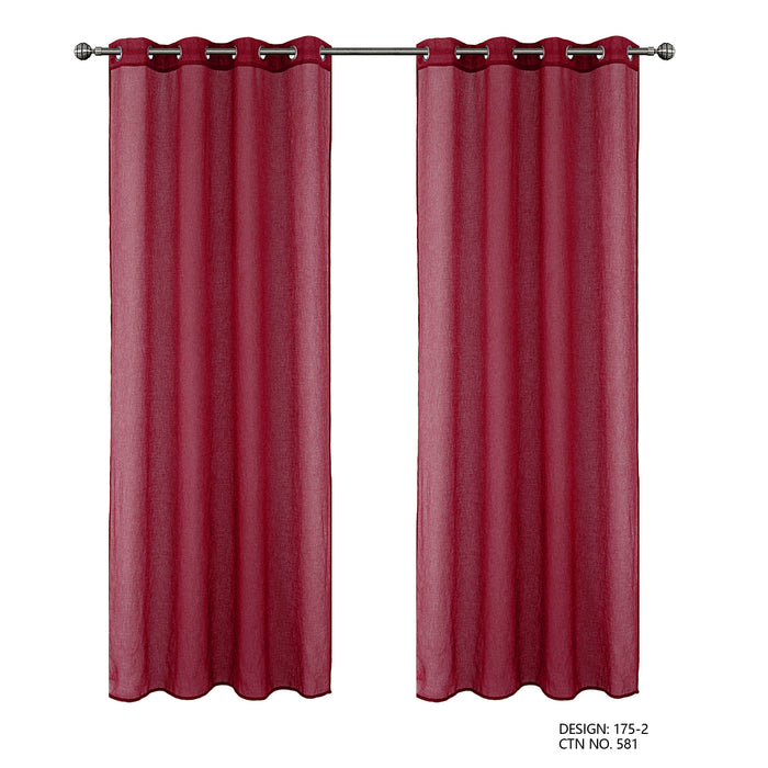 Cortinado Pronto a Pôr 140x260cm com Argolas - Vermelho Modelo 175-2