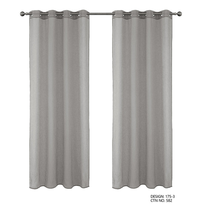 Cortinado Pronto a Pôr 140x260cm com Argolas - Cinzento Modelo 175-3